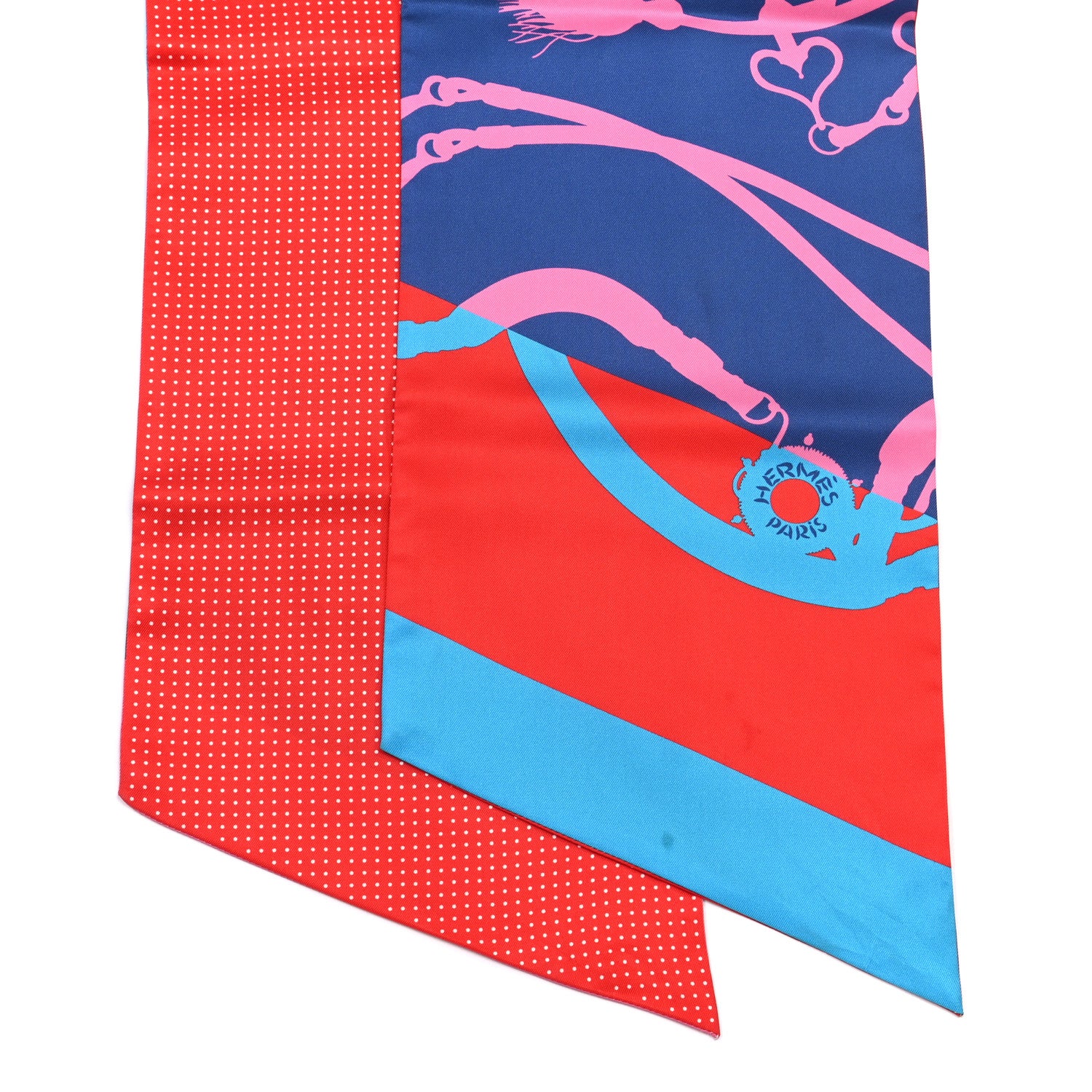 Hermes Silk Festival des Amazones Maxi Twilly Quetsche Bleu Rouge Rose Vif 2 of 5