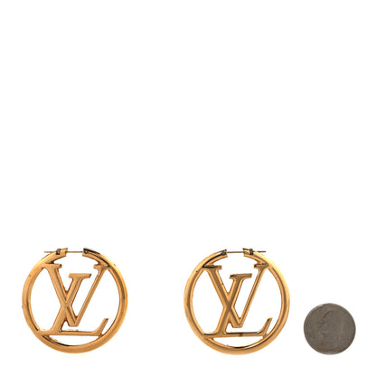 Louis Vuitton Metal Louise Hoop Earrings Gold 2 of 6