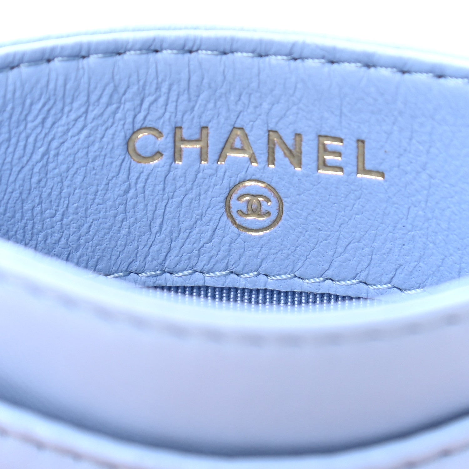 Chanel Lambskin Quilted Card Holder Light Blue 6 of 8