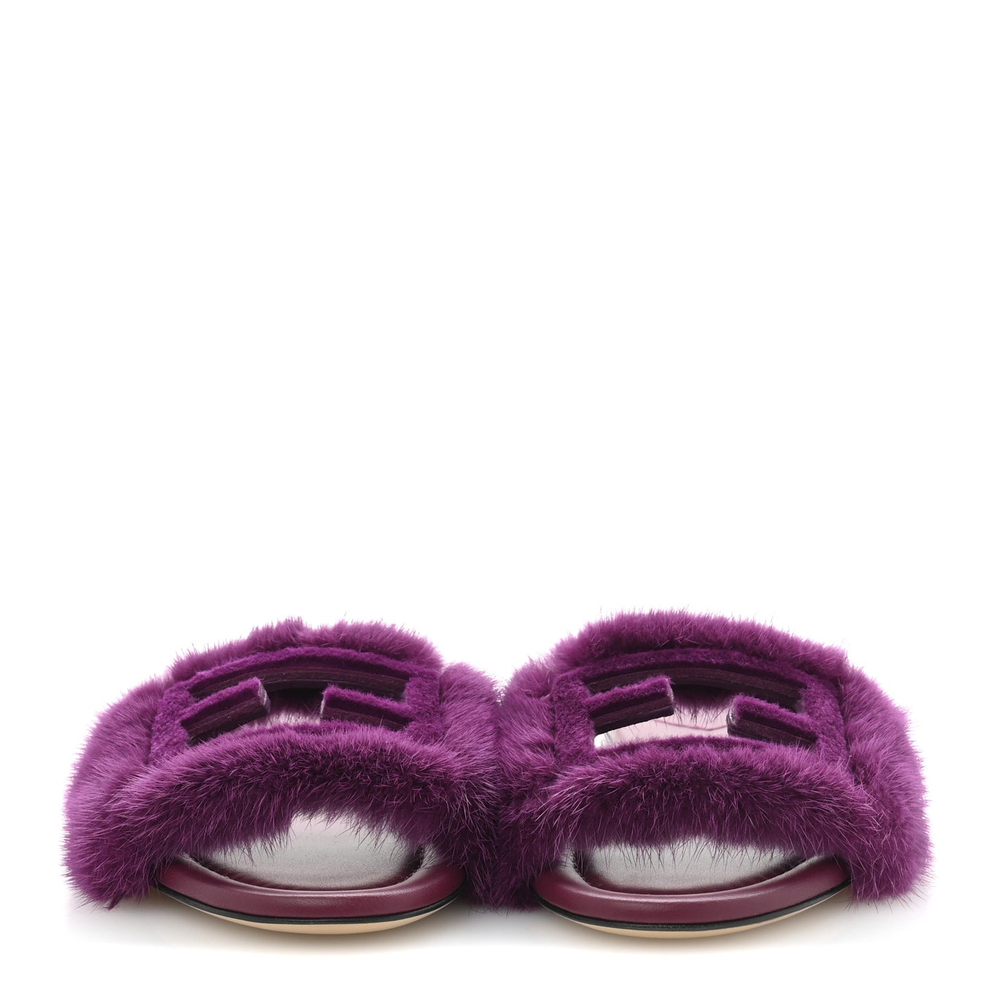 Mink FF Baguette Slide Sandals 37 Purple