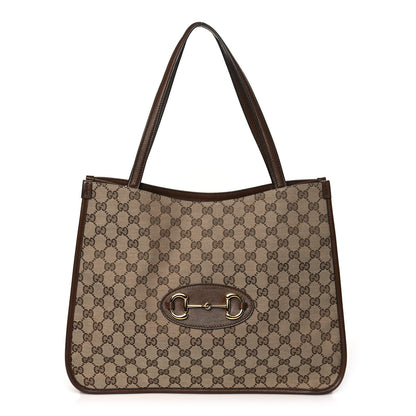 Gucci Monogram Horsebit 1955 Tote Bag Beige Brown Sugar 1 of 10