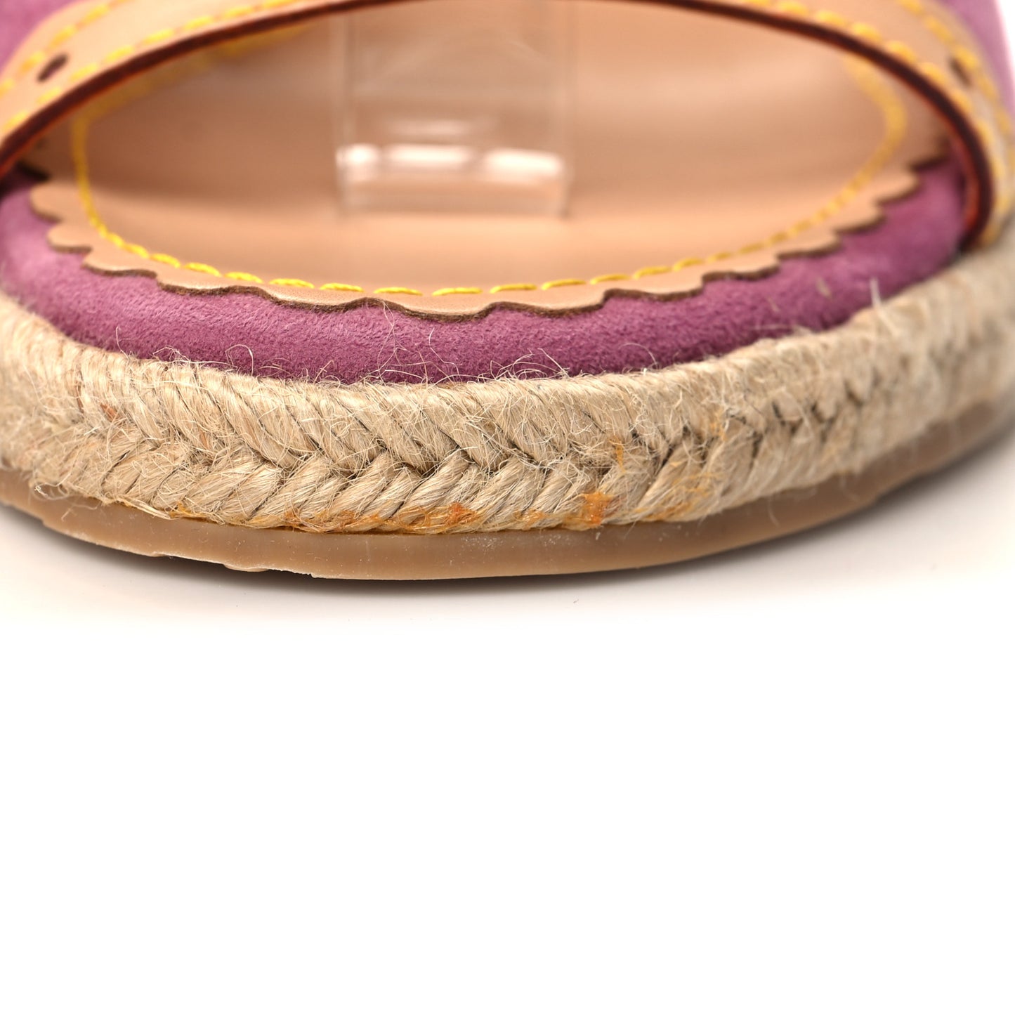 Suede Vachetta Espadrille Wedge Sandals 37.5 Purple