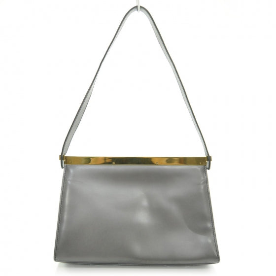Leather Shoulder Bag Gunmetal