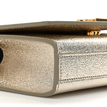 Saint Laurent Metallic Calfskin Small Classic Monogram Kate Satchel Platine 8 of 15