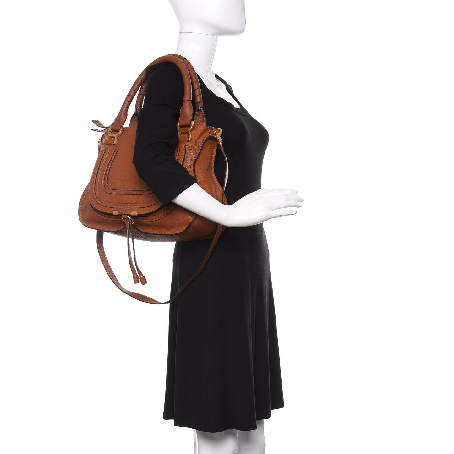 Calfskin Medium Marcie Satchel Tan