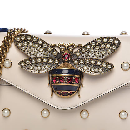 Gucci Nappa Pearl Studded Mini Queen Margaret Broadway Shoulder Bag Mystic White 10 of 10