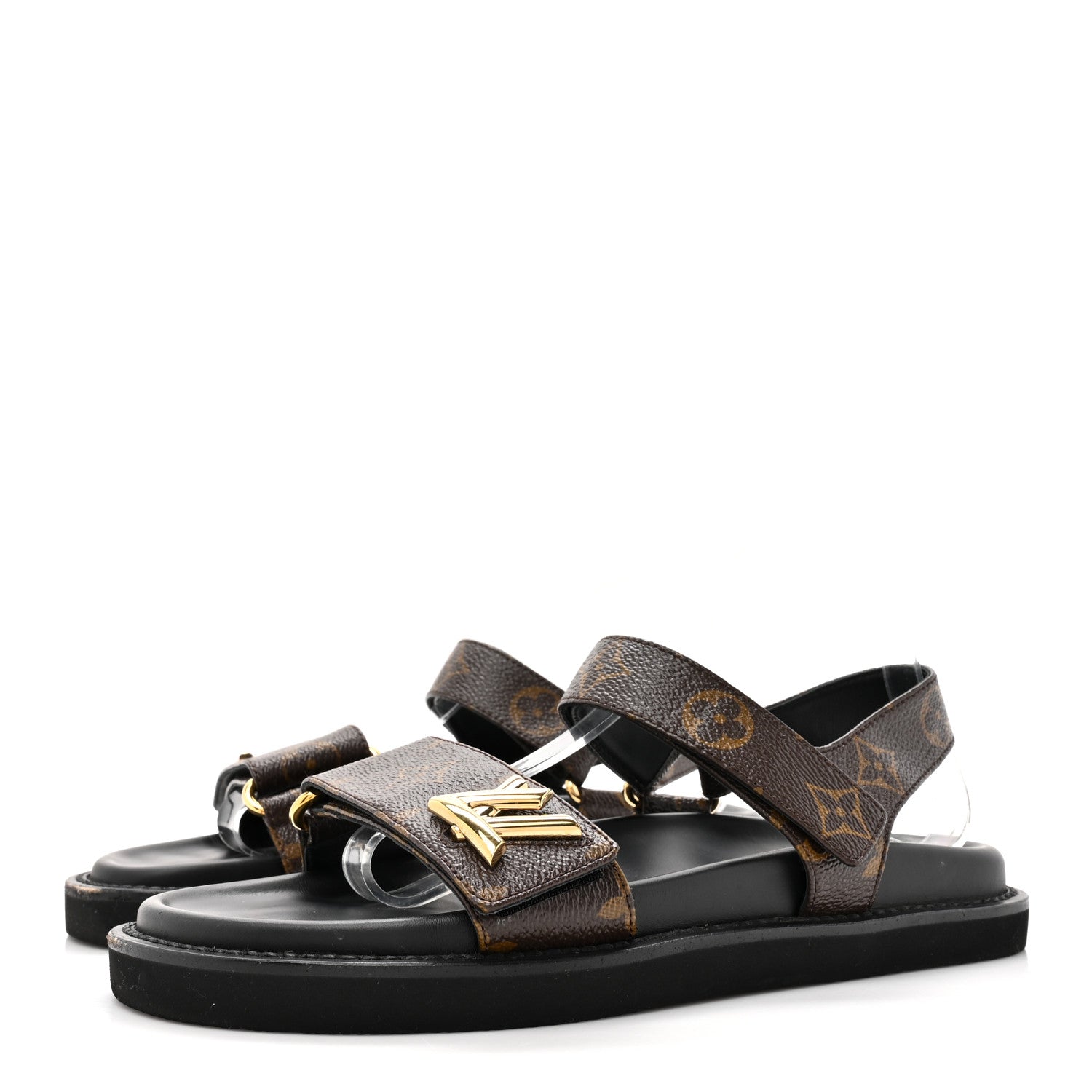 Louis Vuitton Monogram LV Sunset Comfort Flat Sandals 38 Cacao Brown 3 of 11