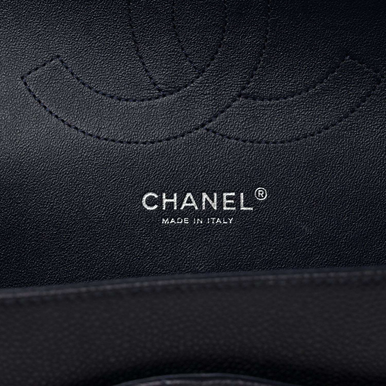 Chanel Caviar Quilted Jumbo Double Flap Navy Blue 6 of 12