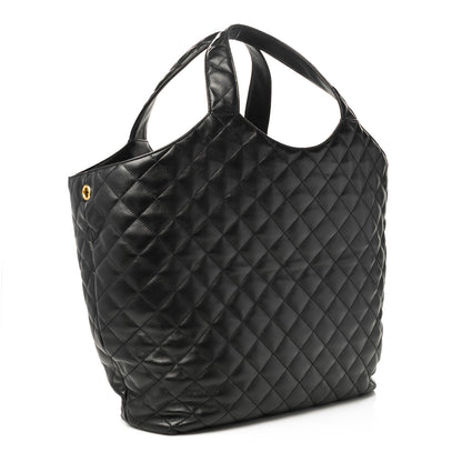Saint Laurent Lambskin Quilted Maxi Icare Shopping Tote Black 3 of 10