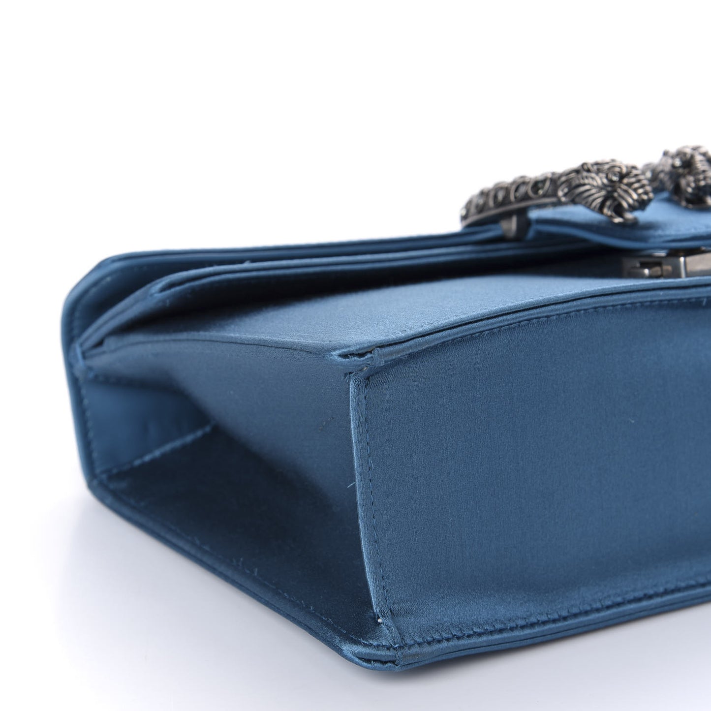 Satin Silk Crystal Small Dionysus Shoulder Bag Turchese Black Diamond