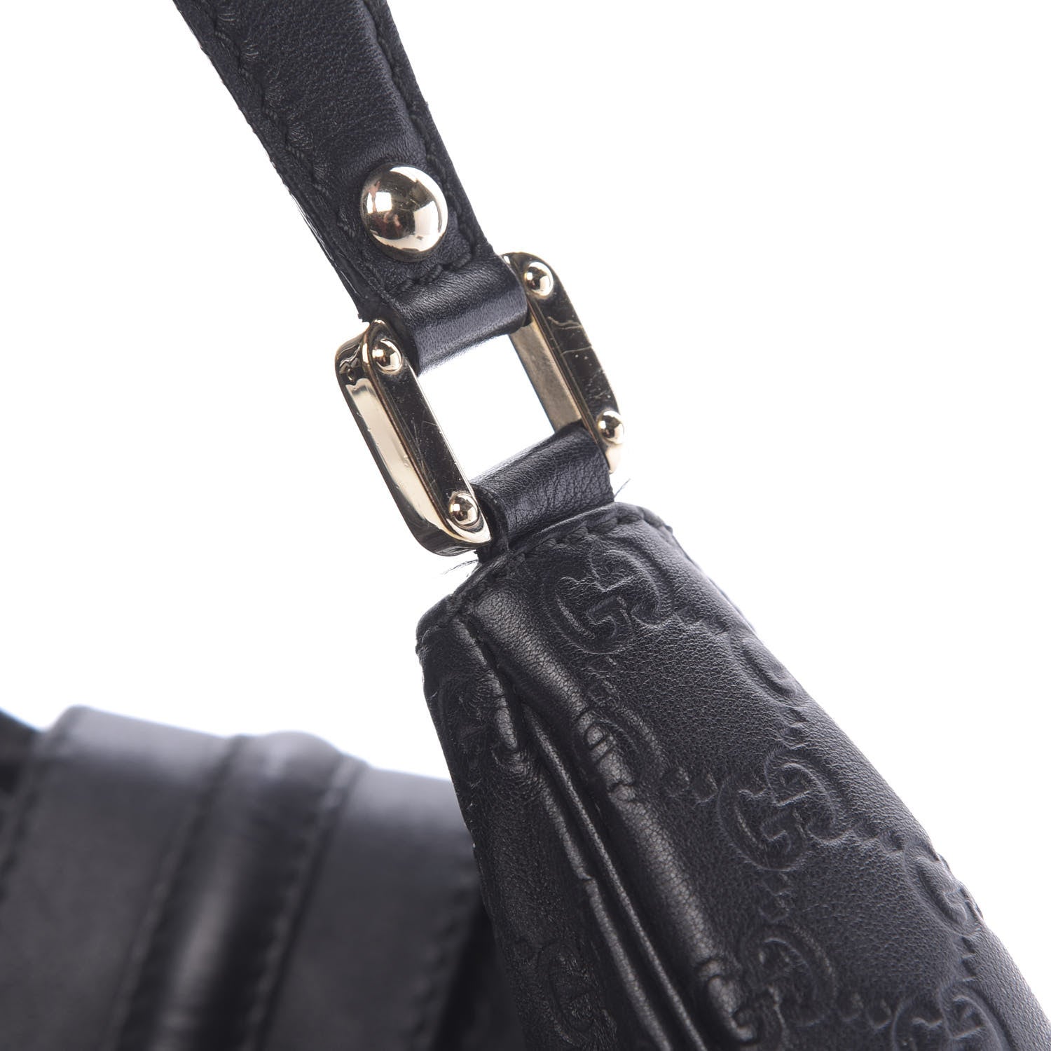 Gucci Guccissima Large New Ladies Web Hobo Black 12 of 15