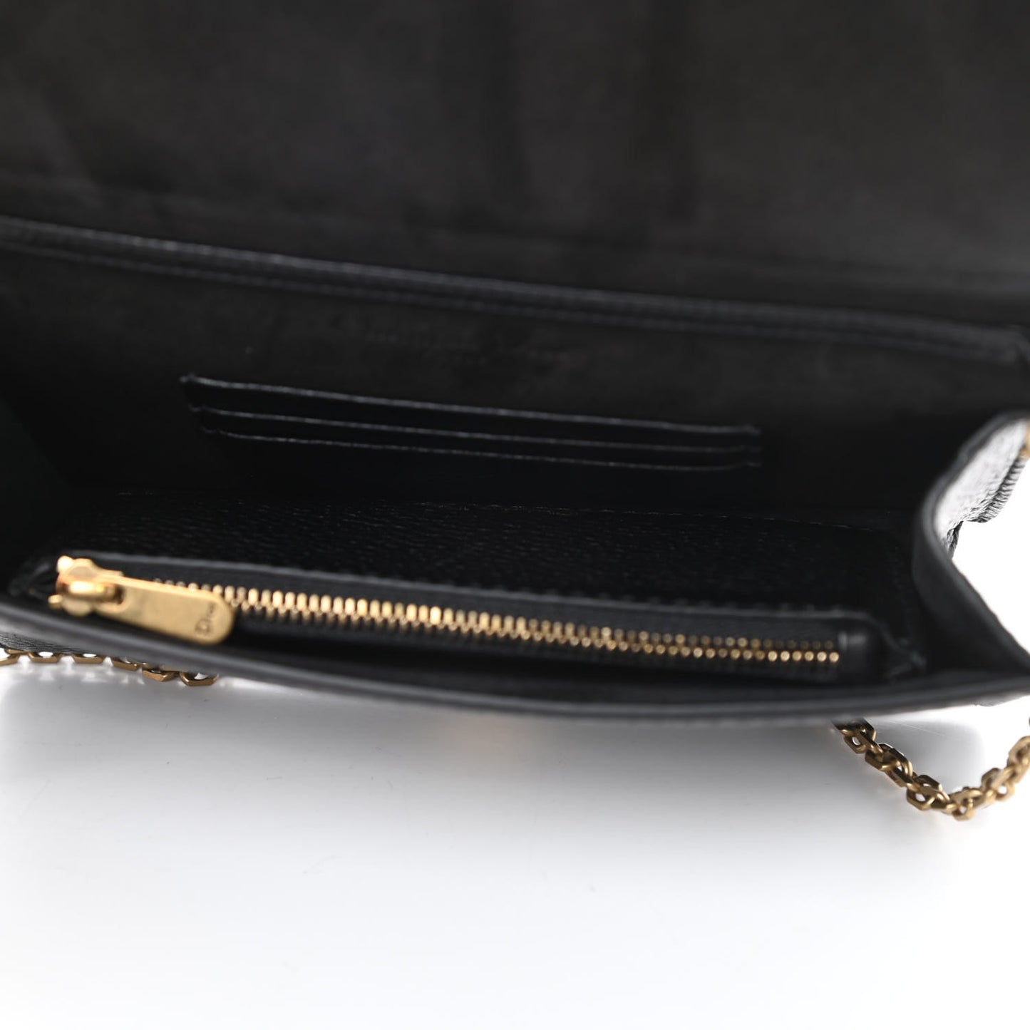Grained Calfskin J'adior Clutch Black
