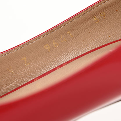 Valentino Garavani Patent Couture Bow Peep Toe Low Heel Pumps 39 Rosso Valentino 9 of 10