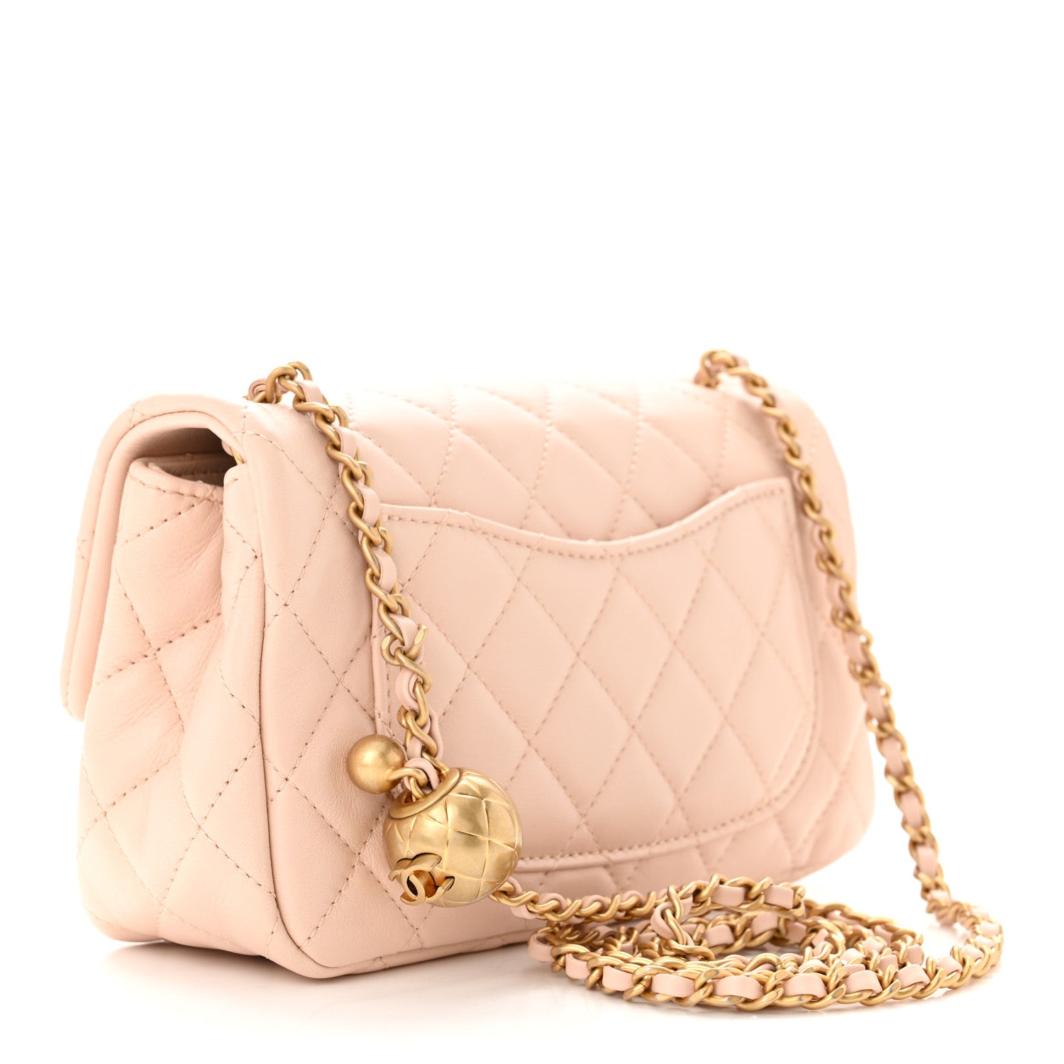Chanel Lambskin Quilted Mini Pearl Crush Rectangular Flap Light Beige 3 of 11