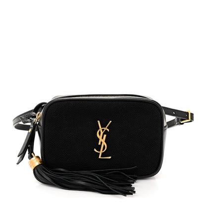 Saint Laurent Calfskin Canvas Monogram Lou Belt Bag Black 1 of 10