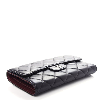 Chanel Lambskin Quilted Large Flap Wallet Black 4 of 10