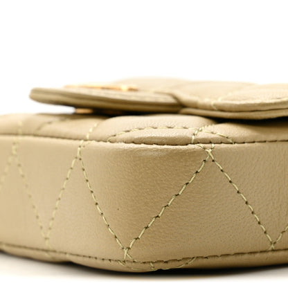 Chanel Lambskin Coco Enamel Quilted Mini Chain Belt Bag Light Green 11 of 12