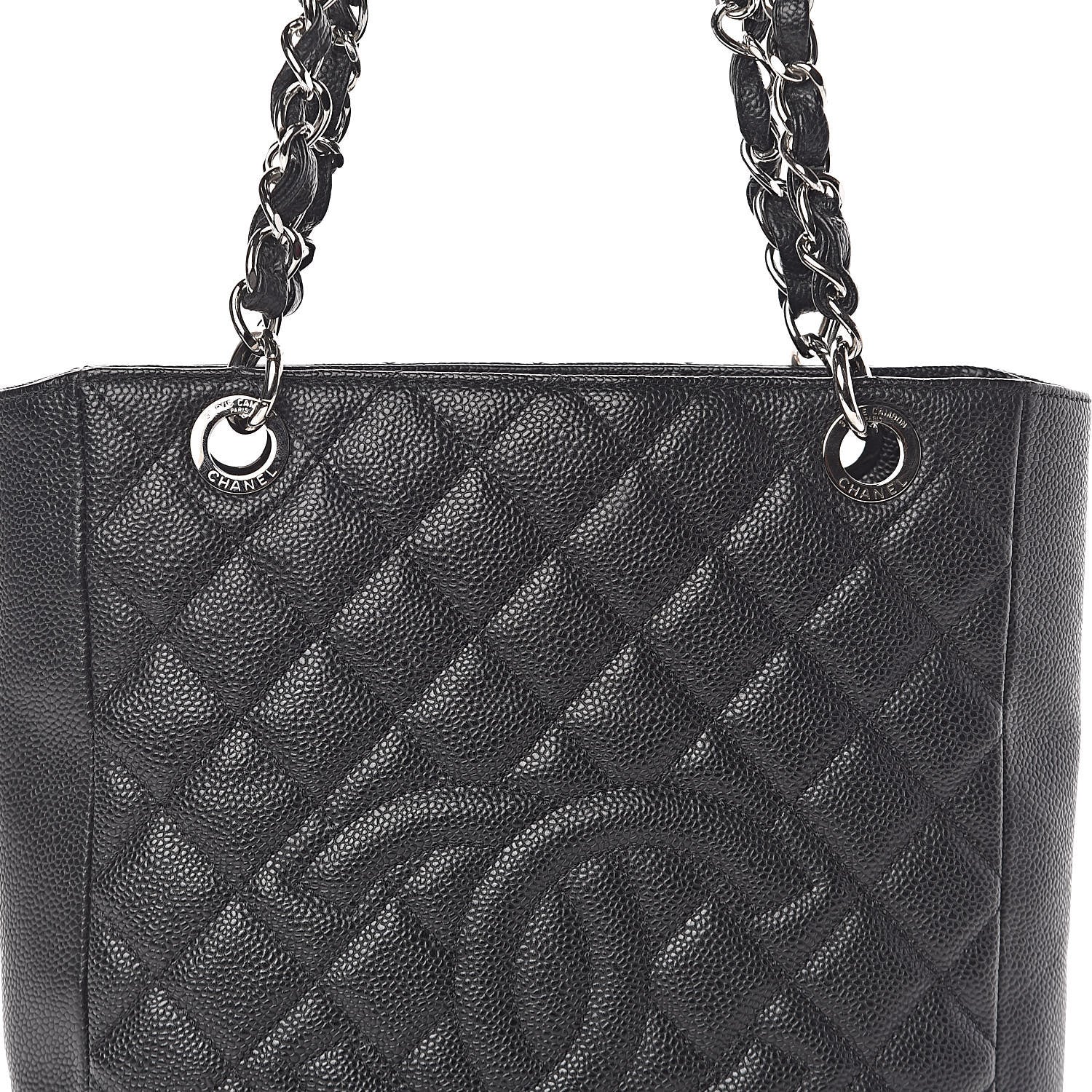 Chanel Caviar Quilted Petit Shopping Tote PST Black 10 of 10
