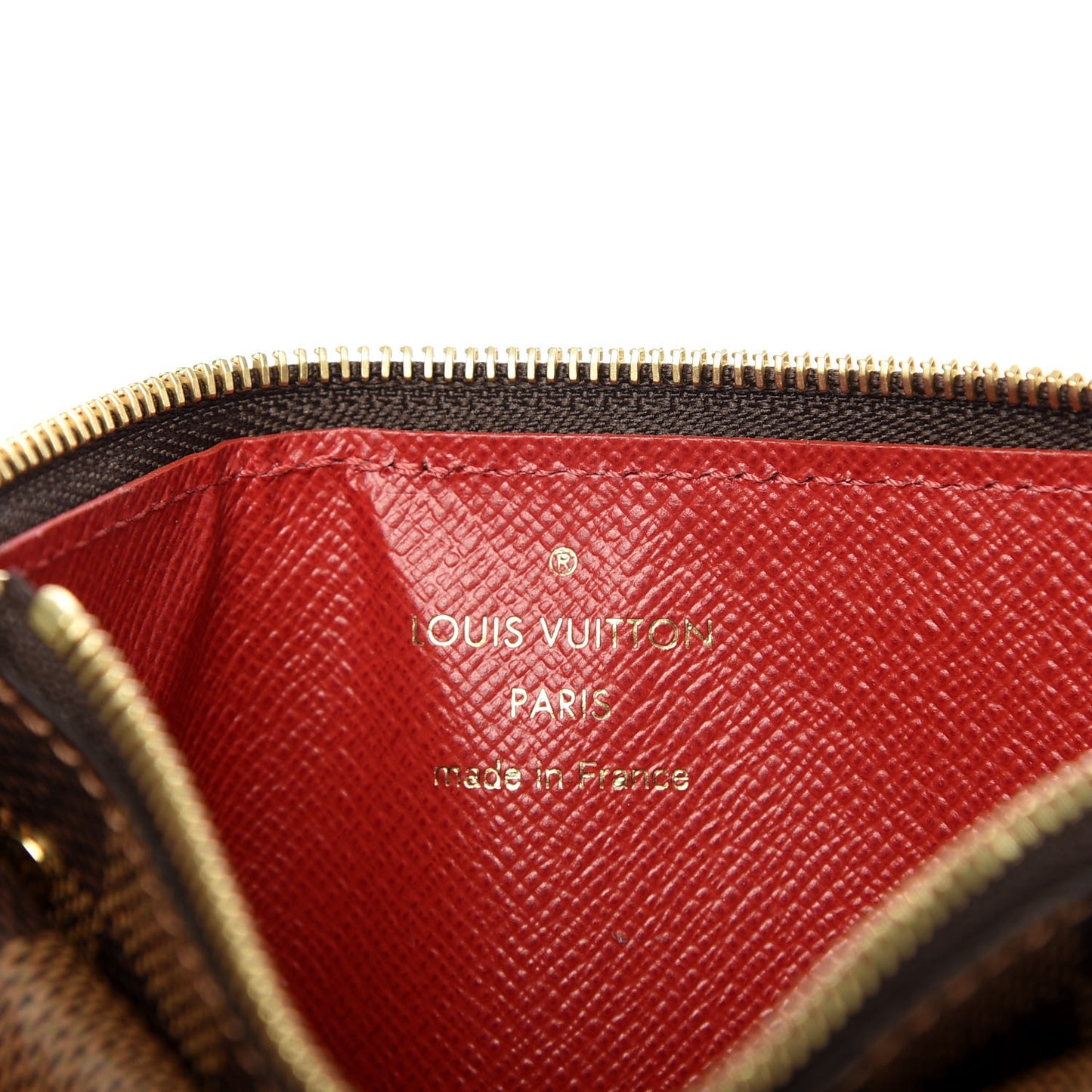 Damier Ebene Recto Verso Card Holder Red