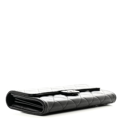 Chanel Caviar Quilted Long Flap Wallet Black 4 of 9