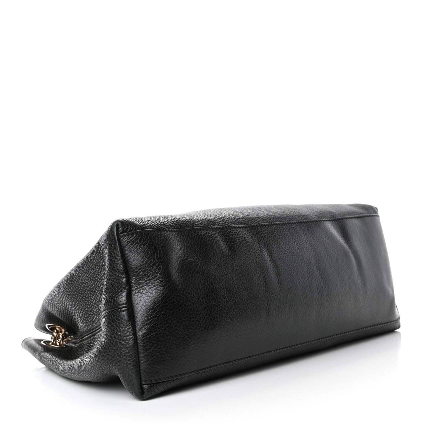 Pebbled Calfskin Medium Soho Chain Shoulder Bag Black