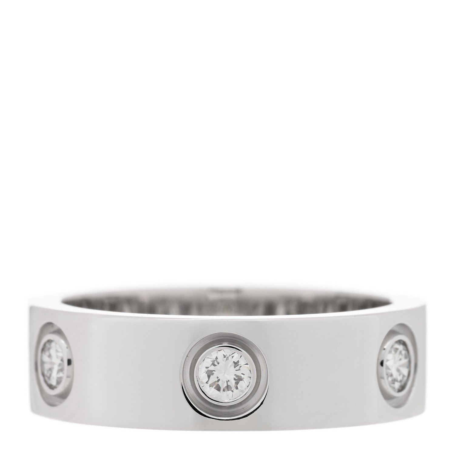 Cartier 18K White Gold 6 Diamond 5.5mm LOVE Ring 51 5.75 1 of 4