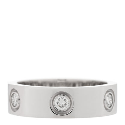 Cartier 18K White Gold 6 Diamond 5.5mm LOVE Ring 51 5.75 1 of 4