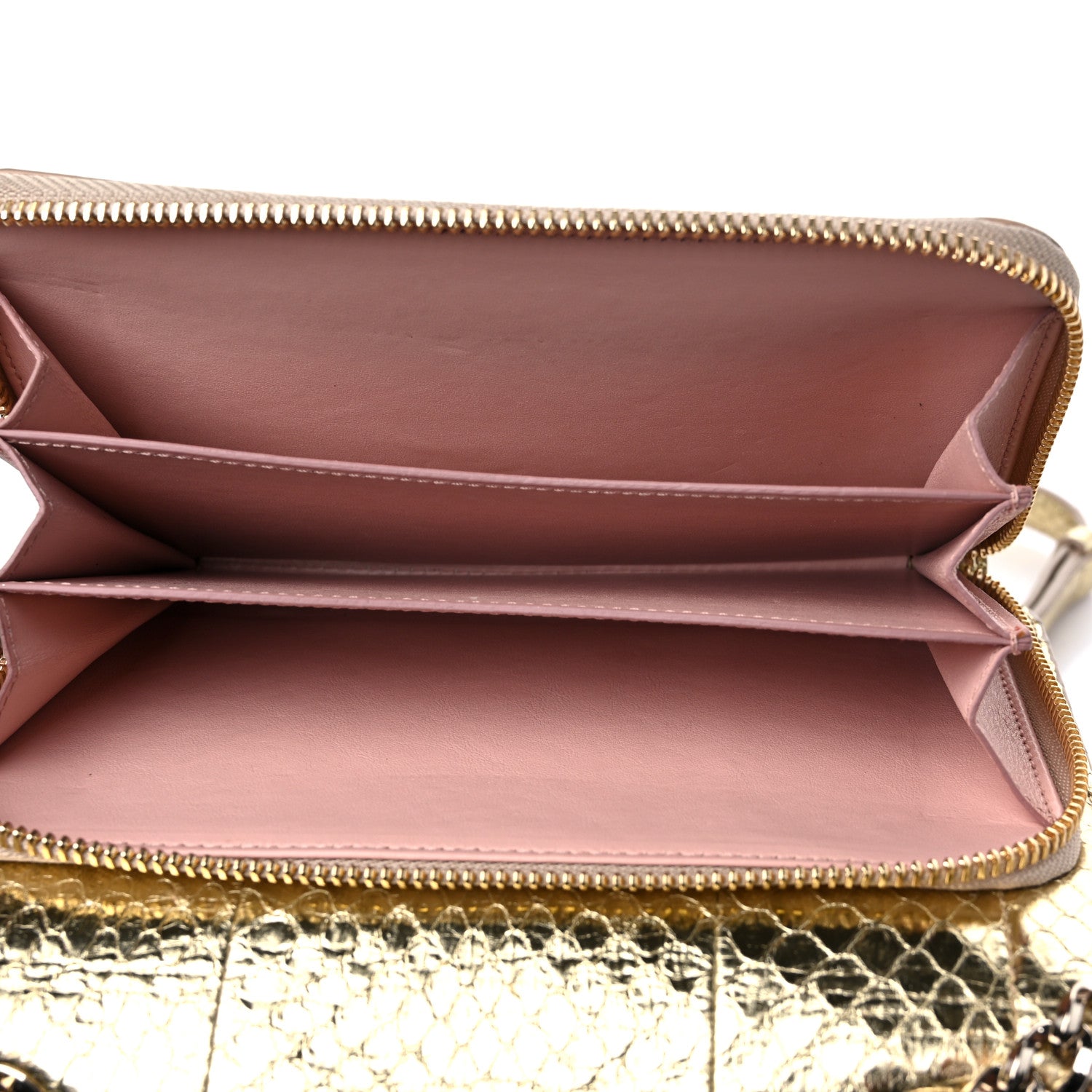 Salvatore Ferragamo Metallic Snakeskin Small Vara Chain Crossbody Gold 10 of 10