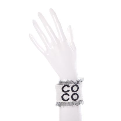 Chanel Coco Tennis Wimbledon Champ Wristband Bracelet White 2 of 4