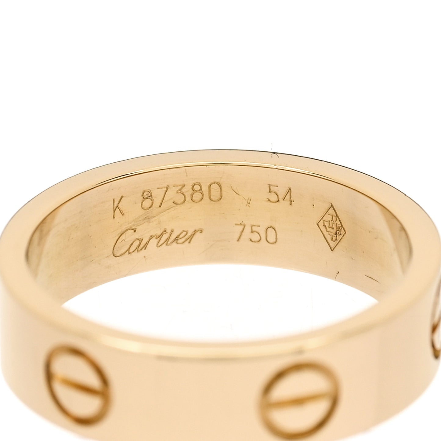 18K Yellow Gold 5.5mm LOVE Ring 54 6.75