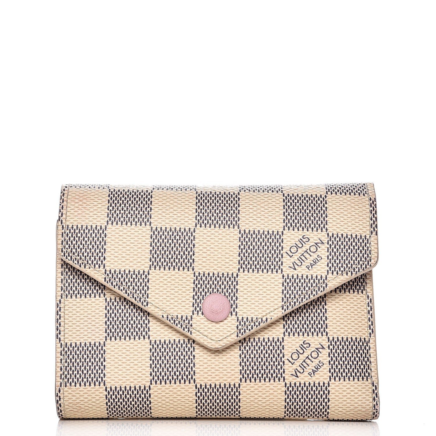 Louis Vuitton Damier Azur Victorine Wallet Rose Ballerine 1 of 10