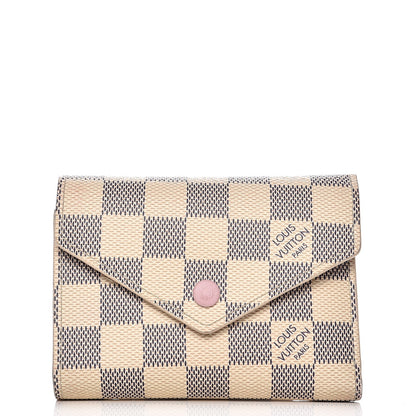 Louis Vuitton Damier Azur Victorine Wallet Rose Ballerine 1 of 10
