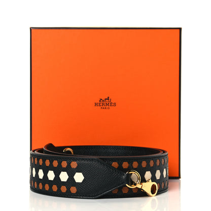 Hermes Epsom 30mm Hexagone Tressage Shoulder Strap Black Craie 4 of 4