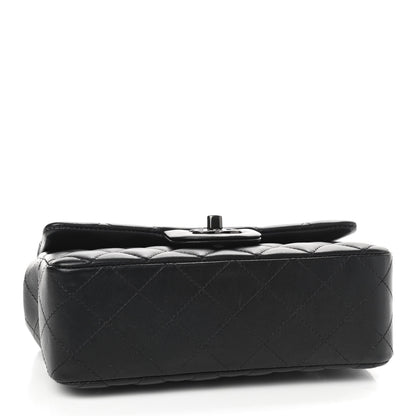Chanel Lambskin Quilted Mini Rectangular Flap So Black 4 of 9