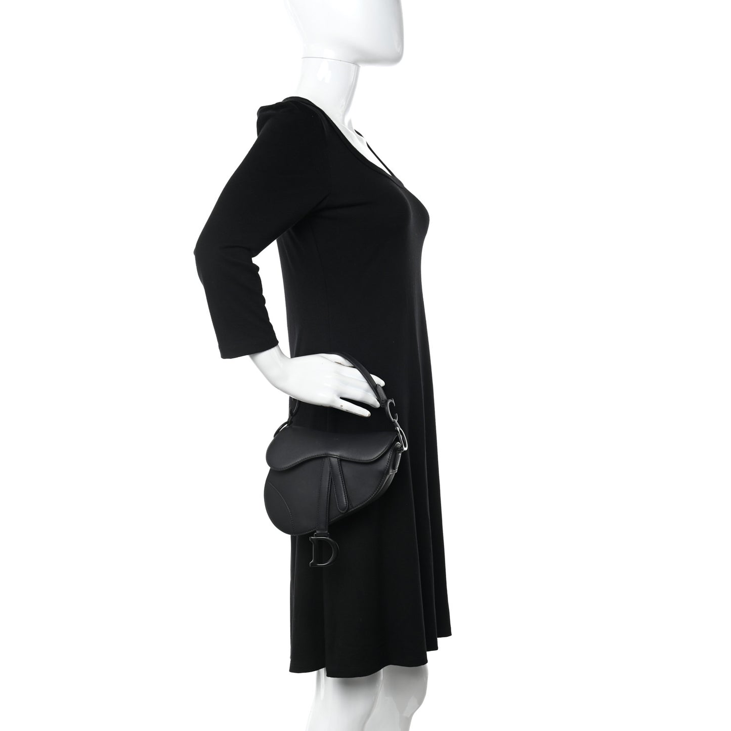 Ultra Matte Calfskin Mini Saddle Bag Black