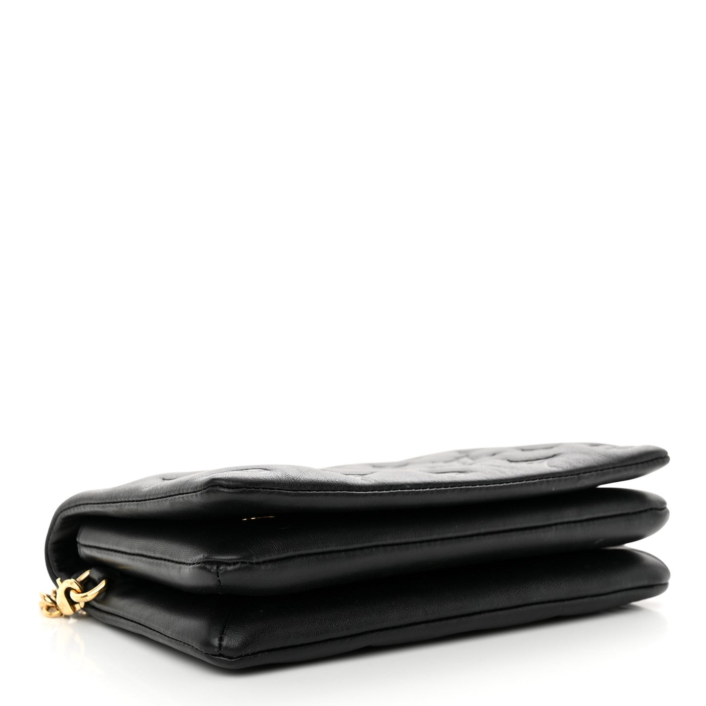 Lambskin Embossed Monogram Pochette Coussin Black