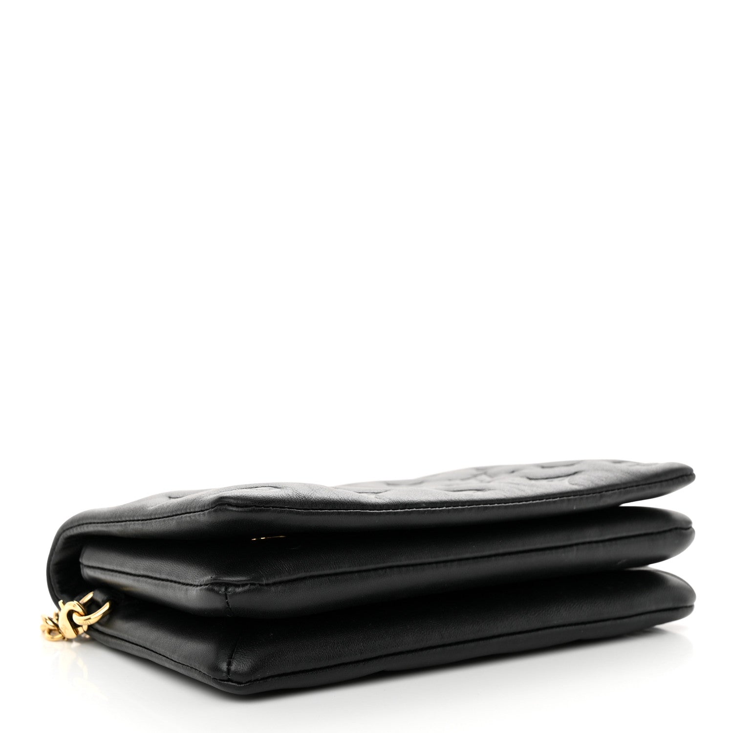 Louis Vuitton Lambskin Embossed Monogram Pochette Coussin Black 4 of 14