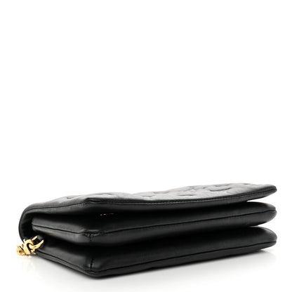 Louis Vuitton Lambskin Embossed Monogram Pochette Coussin Black 4 of 14