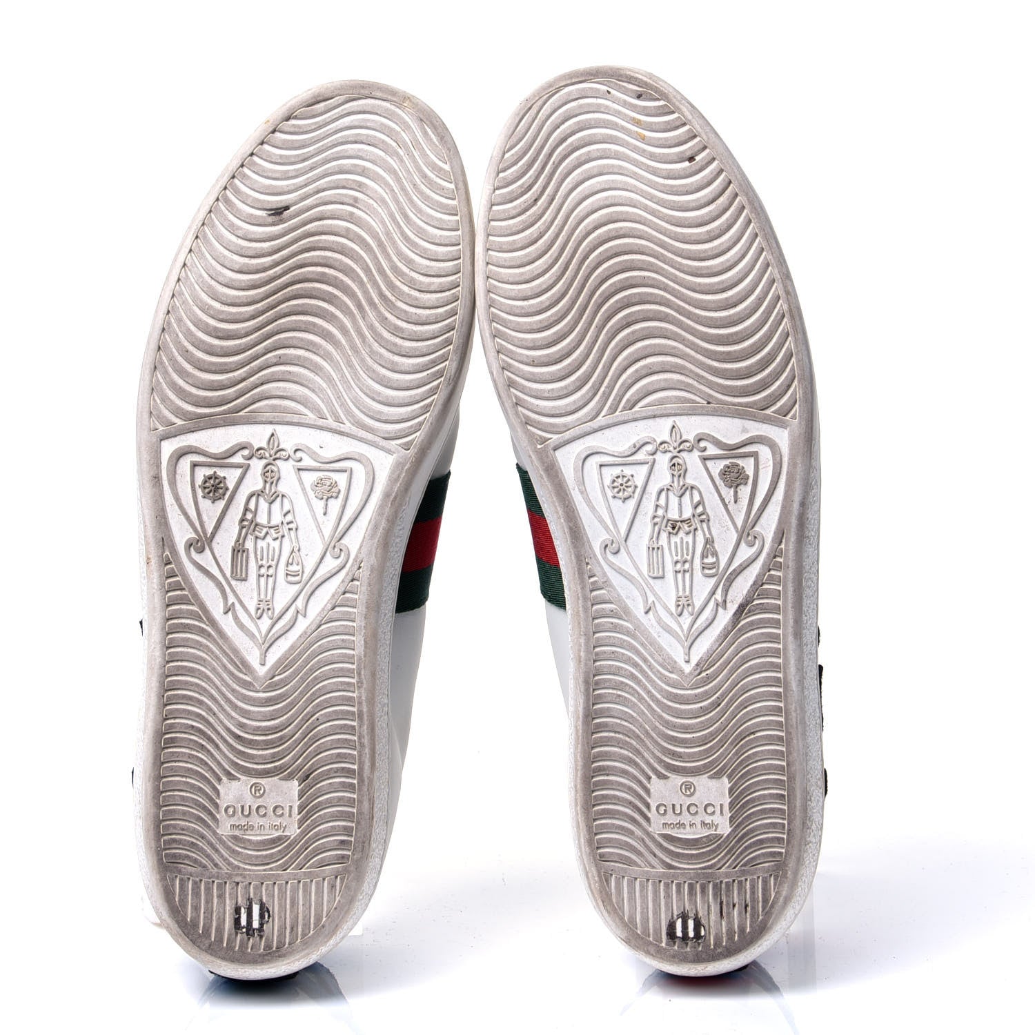 Gucci Metallic Calfskin Floral Embroidered Ace Sneakers 40 White 7 of 11