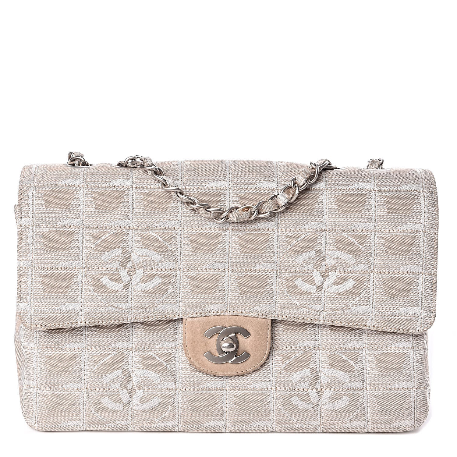 Chanel Nylon Medium Travel Flap Light Beige 1 of 16