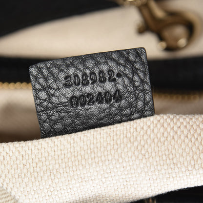 Gucci Pebbled Calfskin Medium Soho Chain Shoulder Bag Black 7 of 8