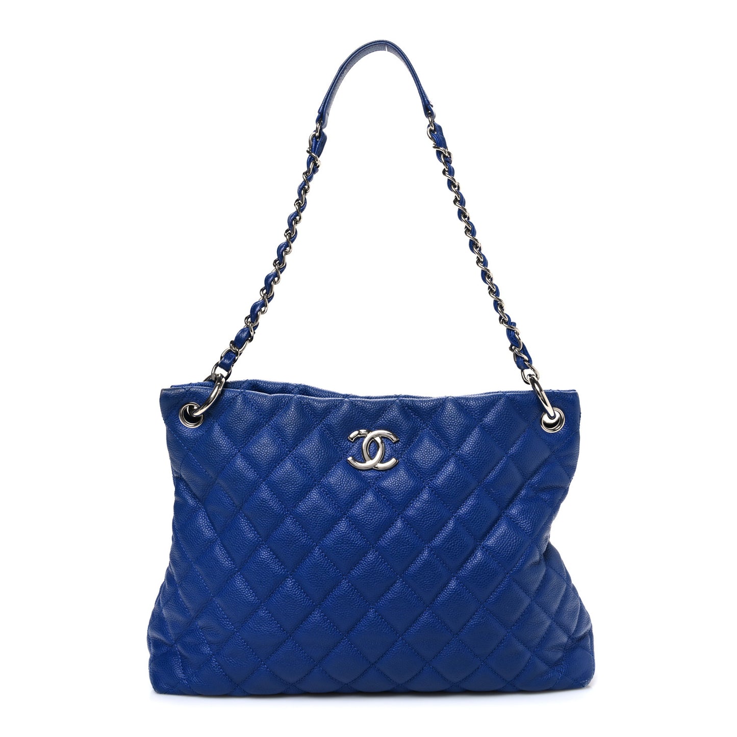 Caviar Quilted Easy Zip Tote Cobalt Blue