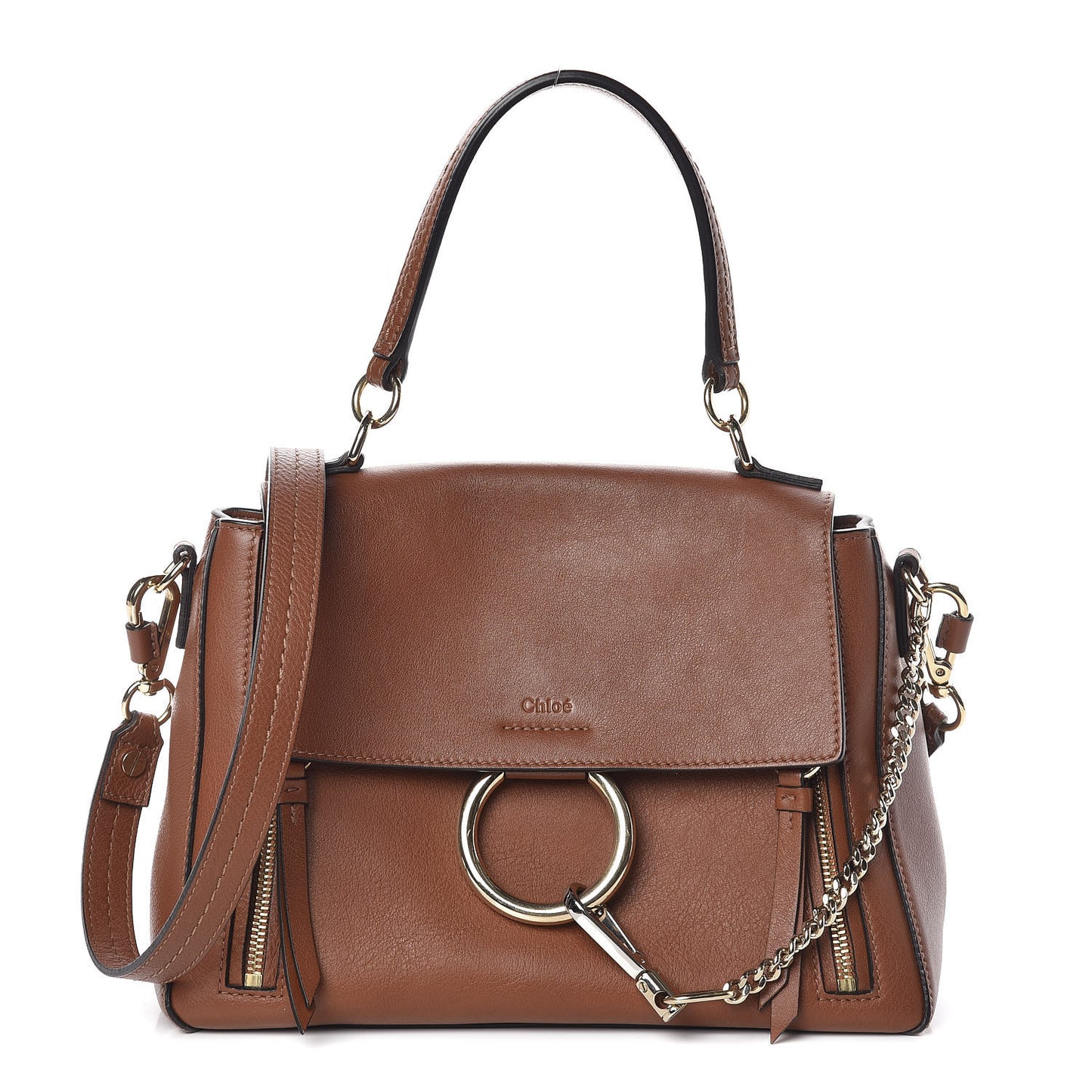 Calfskin Small Faye Day Shoulder Bag Tan