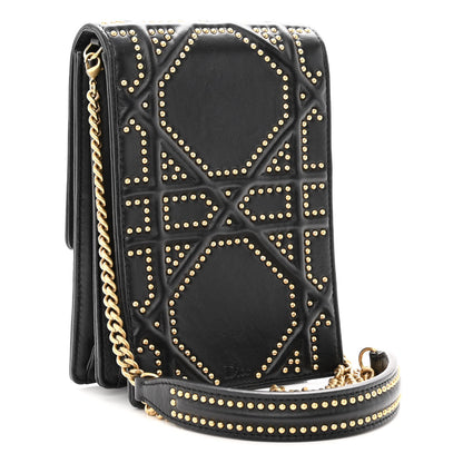Christian Dior Lambskin Studded Vertical Diorama Black 3 of 9