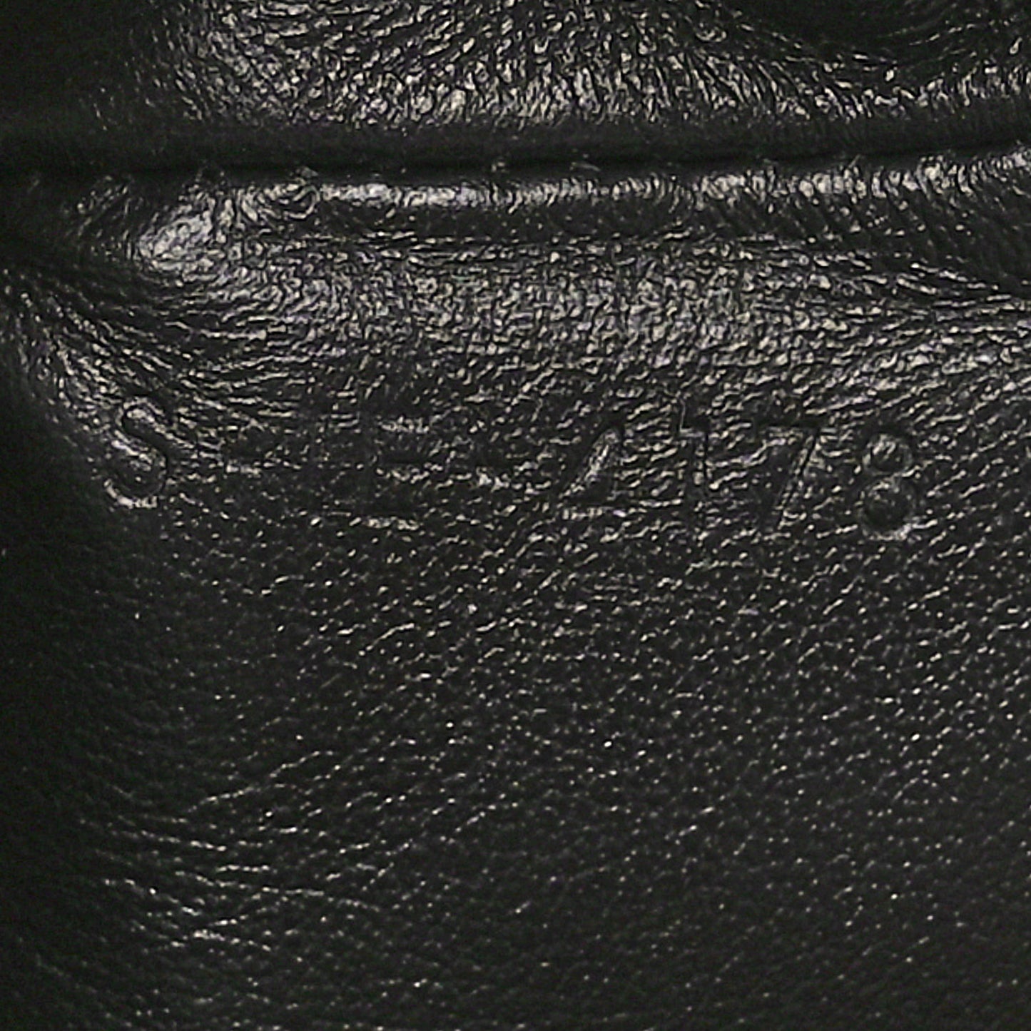 Calfskin Quilted C Charm Pouch Black