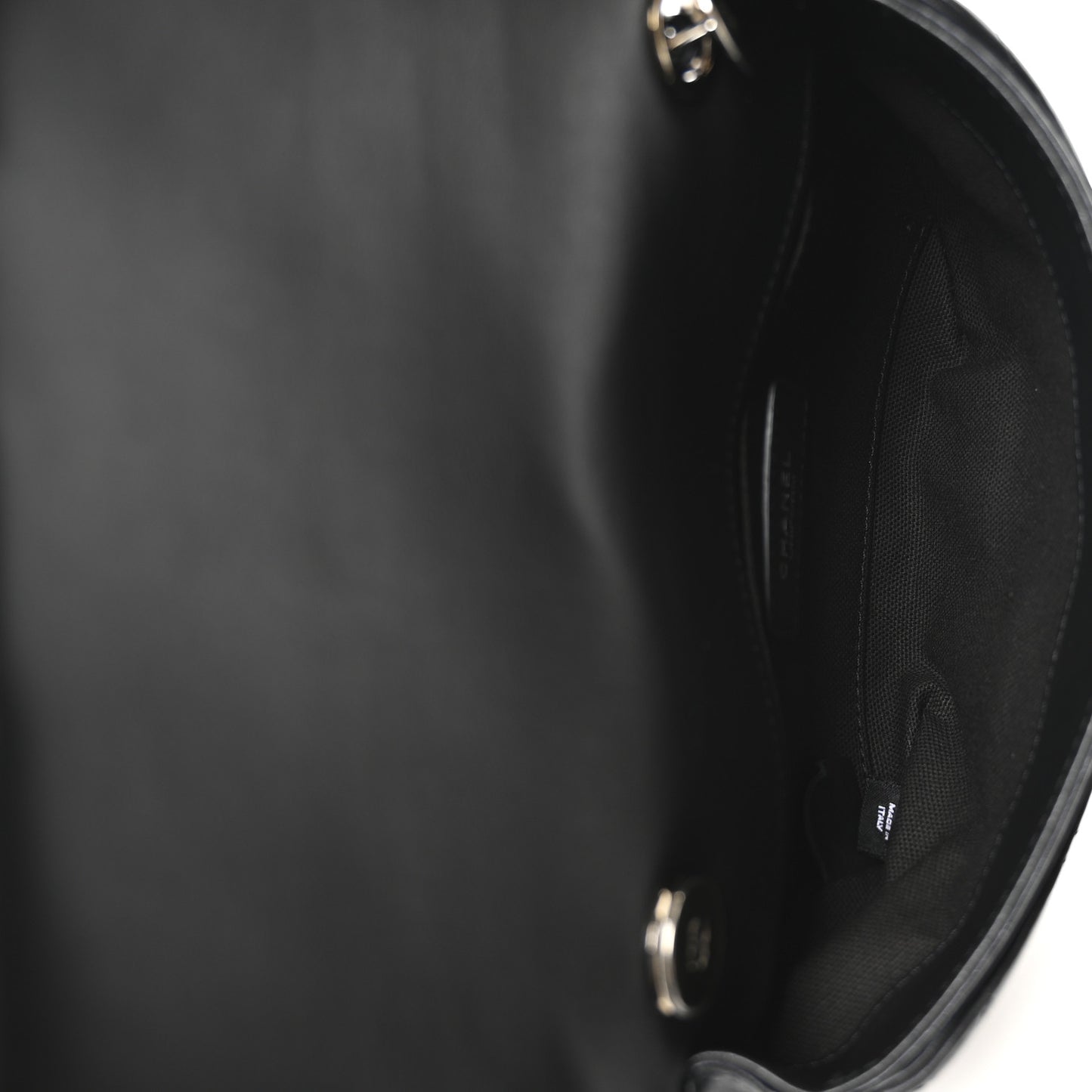 Calfskin Quilted CC Uniform Flap Belt Bag Black