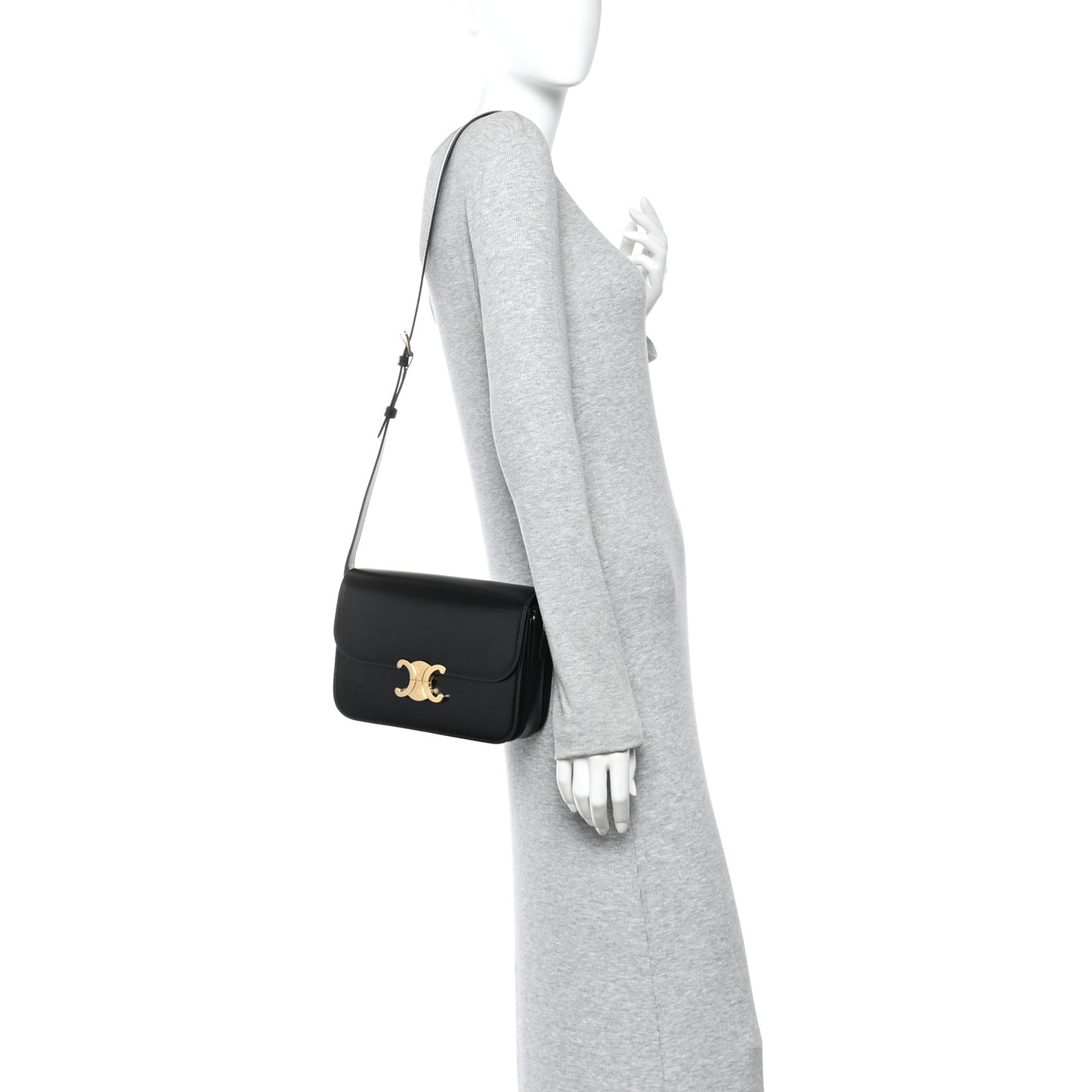 Shiny Calfskin Medium Triomphe Black