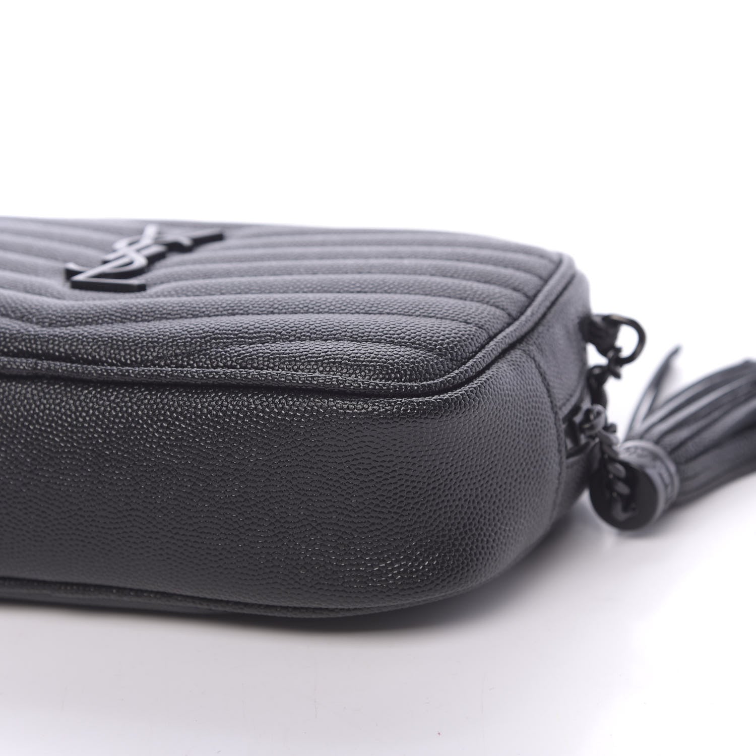 Saint Laurent Grain De Poudre Matelasse Monogram Mini Lou Camera Bag Black 9 of 12