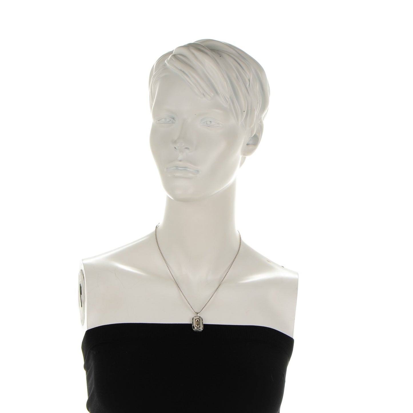18K White Gold Parentesi Pendant Necklace