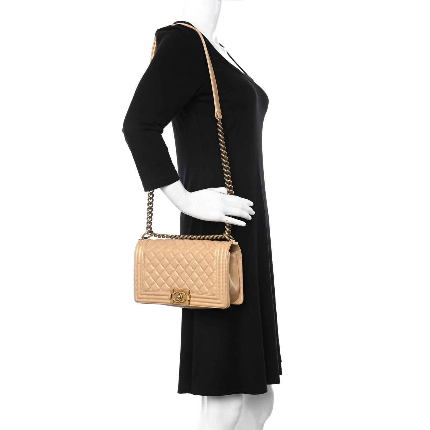 Chanel Metallic Calfskin Quilted Medium Boy Flap Gold 2 of 12